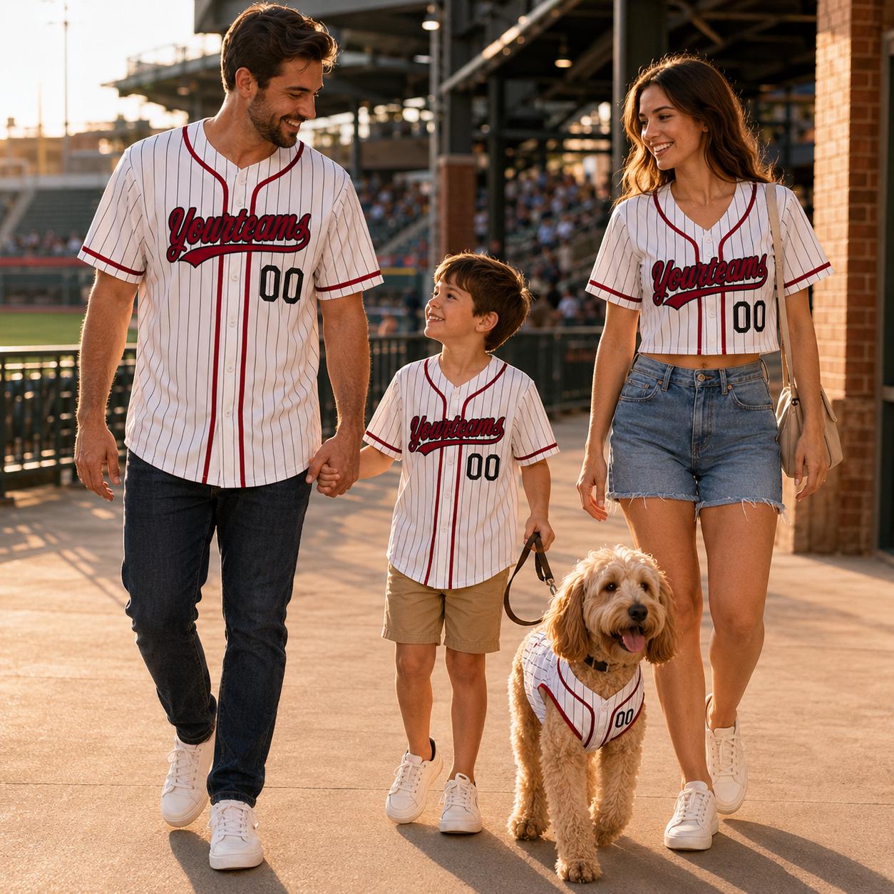 Custom Family Baseball Jersey, Personalized Team Name Shirt, Game Day Outfit, Pet Option - product image 1