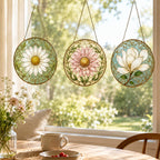 Daisy Glass Suncatcher, Radiant Flower Window Hanging – product photo 6