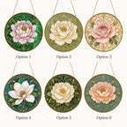 Peony Stained Glass Suncatcher – Art Nouveau Floral Window Hanging Home Decor – product photo 2