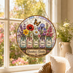 Personalized Grandma’s Garden Stained Glass Suncatcher – main product view