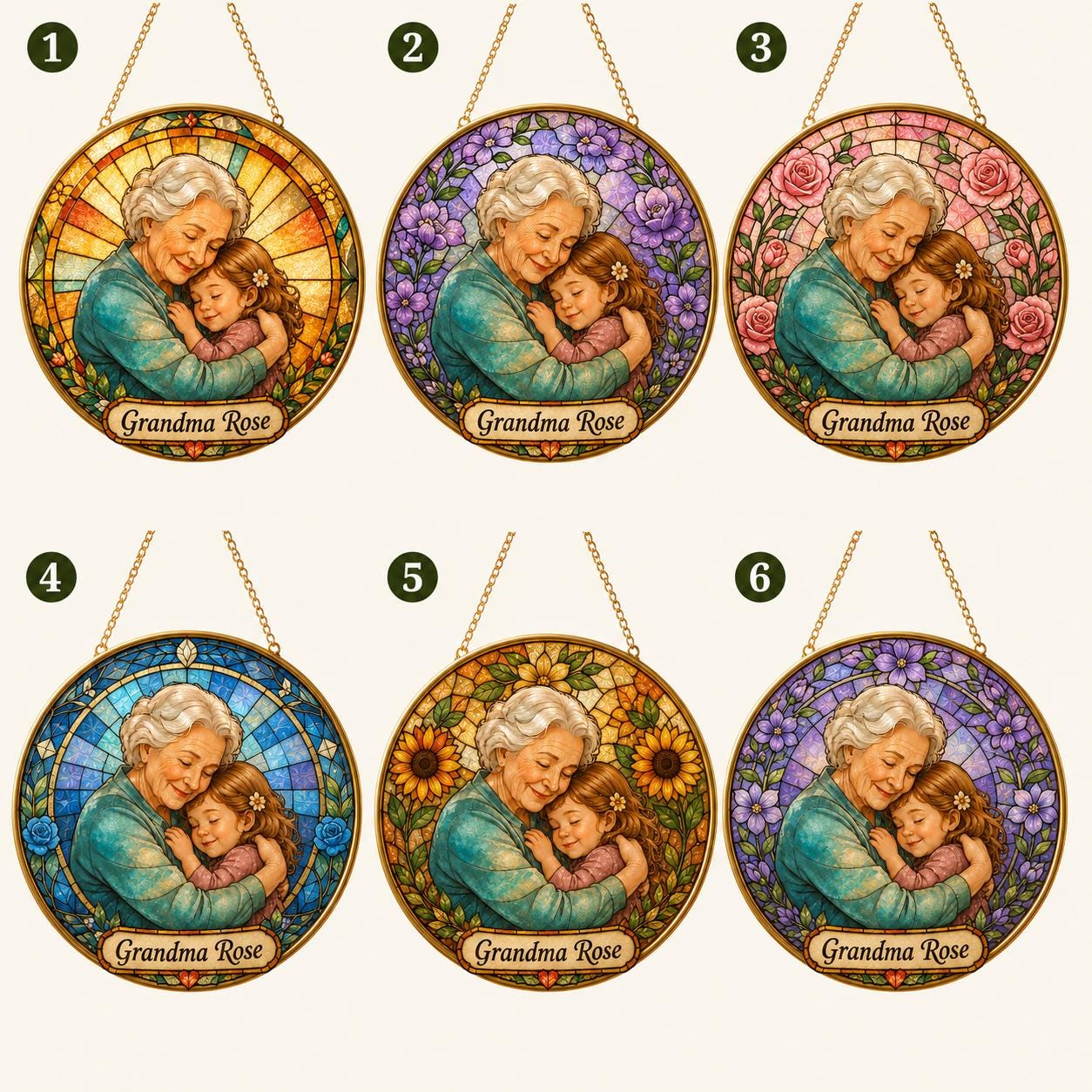 Custom Photo Stained Glass Suncatcher, Personalized Family Portrait Gift - product image 2