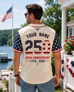 America Anniversary Baseball Jersey, Custom Patriotic USA Game Day Shirt – product photo 8