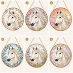 Custom Horse Portrait Stained Glass Suncatcher – product photo 2