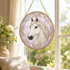 Custom Horse Portrait Stained Glass Suncatcher – product photo 8