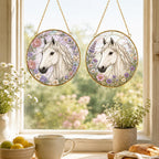 Custom Horse Portrait Stained Glass Suncatcher – product photo 7