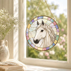 Custom Horse Portrait Stained Glass Suncatcher – product photo 10