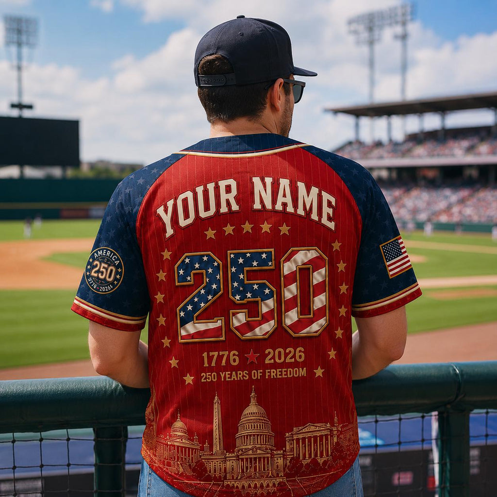 Custom Patriotic Baseball Jersey, USA 250th Anniversary Game Day Shirt - product image 7