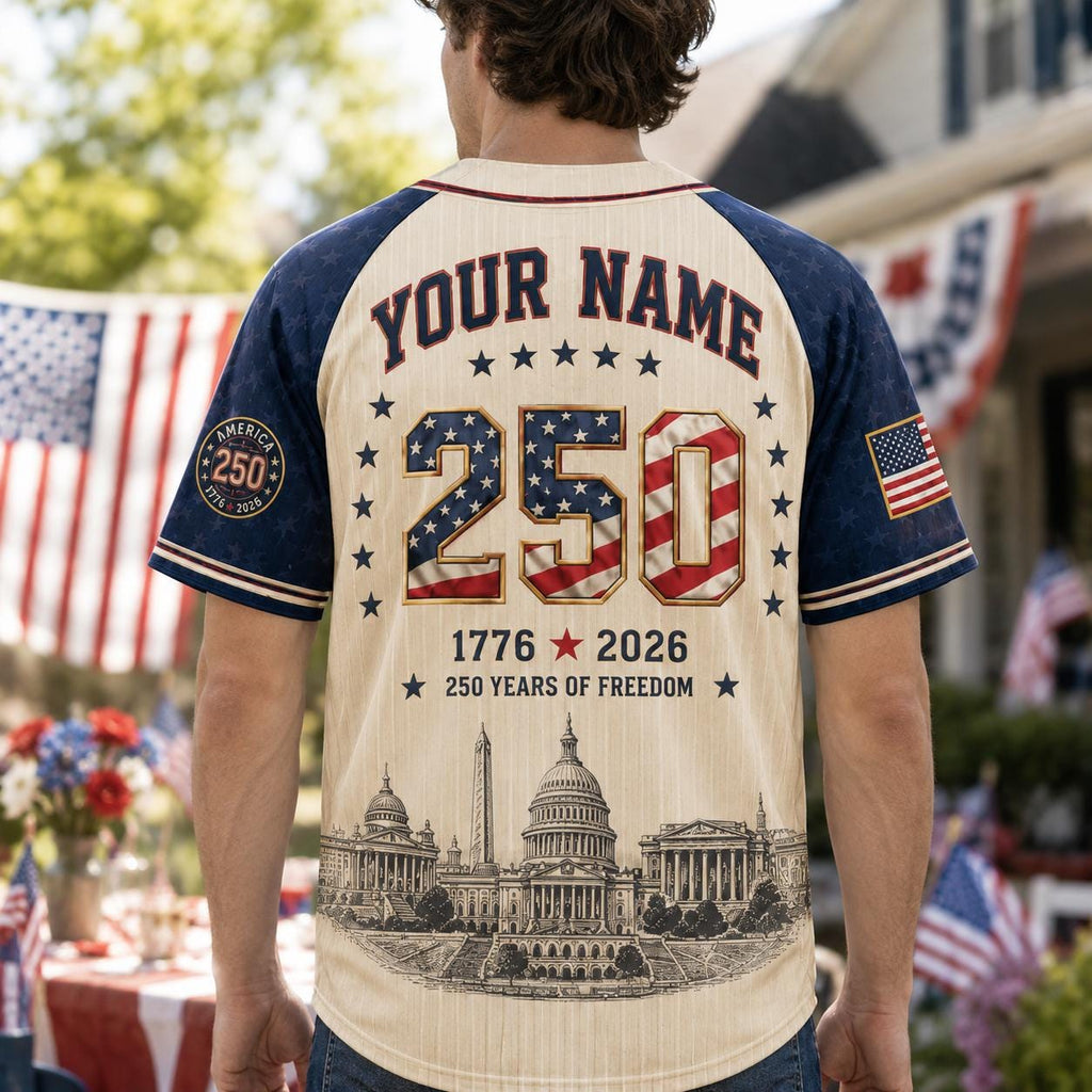 Custom Patriotic Baseball Jersey, USA 250th Anniversary Game Day Shirt - product image 8