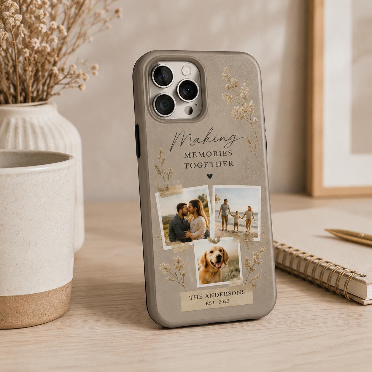 Personalized Photo Collage Tough Phone Case, Custom Family Pet Picture Case, Making Memories Together Phone Cover, Gift for Her