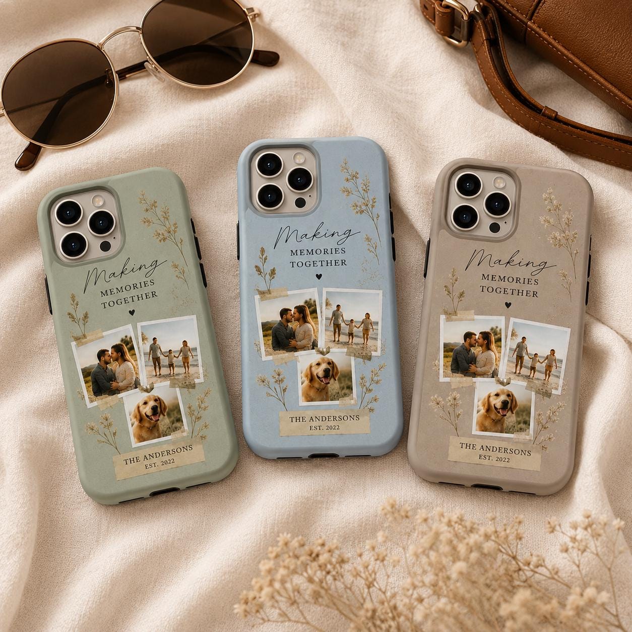 Personalized Photo Collage Tough Phone Case, Custom Family Pet Picture Case, Making Memories Together Phone Cover, Gift for Her