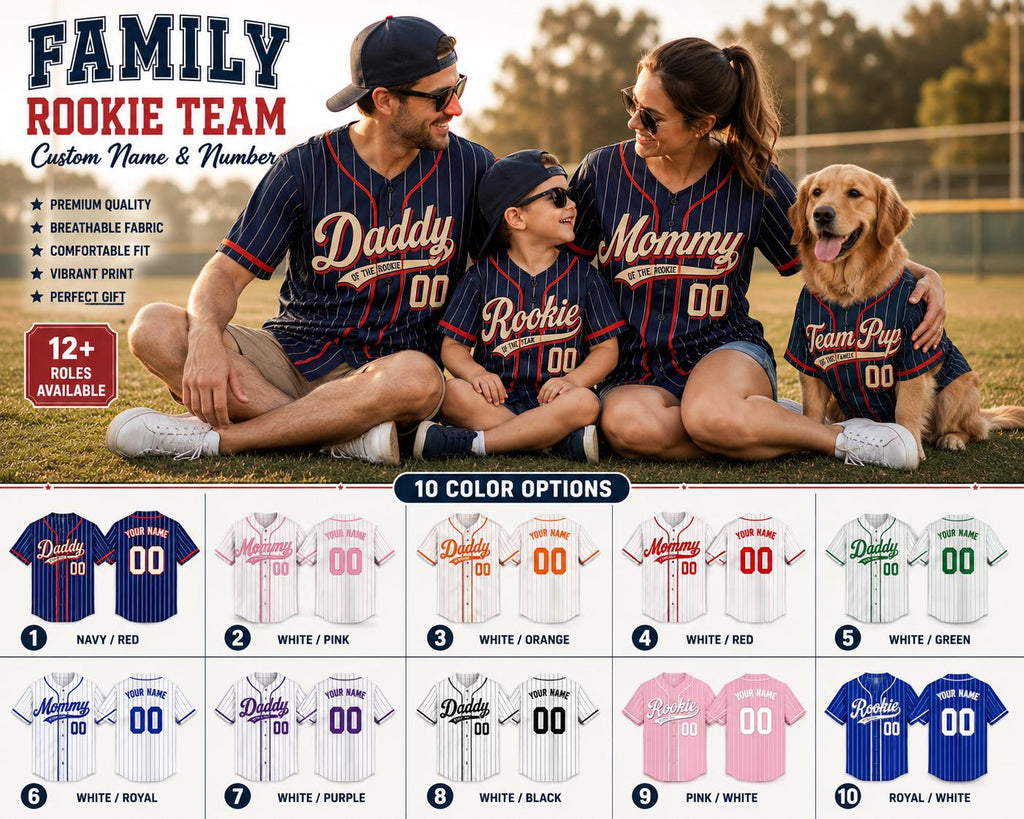 Matching Rookie Family Baseball Jerseys, Custom Team Name Shirt, Personalized Outfit - product image 2