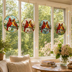 Cardinal Couple Stained Glass Suncatcher – product photo 4
