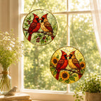 Cardinal Couple Stained Glass Suncatcher – product photo 9