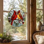 Cardinal Couple Stained Glass Suncatcher – product photo 7