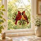 Cardinal Couple Stained Glass Suncatcher – product photo 10