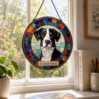 Custom Dog Portrait Stained Glass Suncatcher, Personalized Pet Photo Window Hanging – product photo 9
