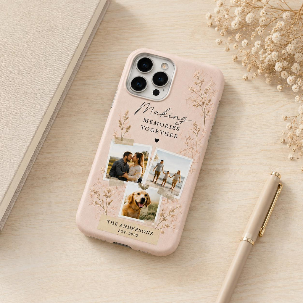 Personalized Photo Collage Phone Case, Custom Family Memory Cover, Made in US Tough Case