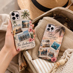 Custom Family Vacation Phone Case, Personalized Photo Collage Case, Travel Memories Gift