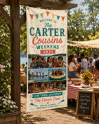 Cousins Weekend Banner, Personalized Photo Family Reunion Sign – product photo 7
