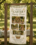 Family Picnic Banner, Personalized Photo Family Reunion Sign, Custom Satin Picnic Party Banner - product image 1