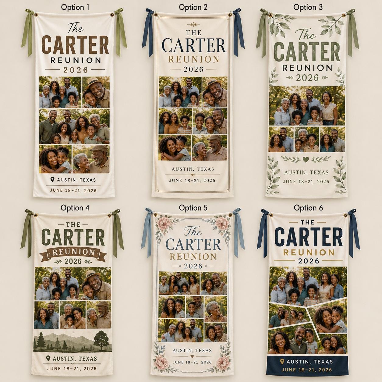 Family Reunion Banner, Personalized Photo Family Sign, Custom Satin Reunion Welcome Banner - product image 2
