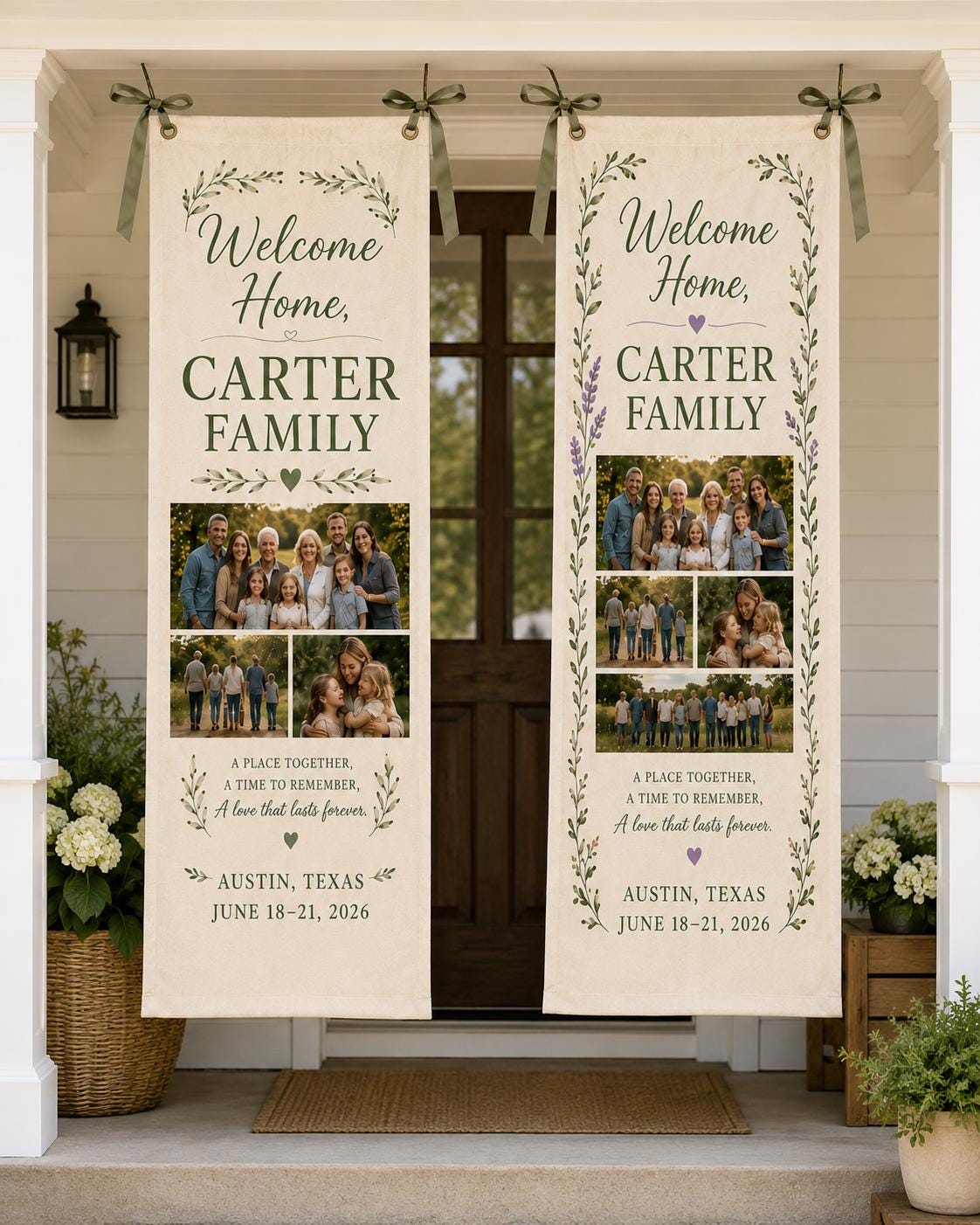 Welcome Home Family Banner, Personalized Photo Family Reunion Sign, Custom Satin Welcome Banner - product image 7