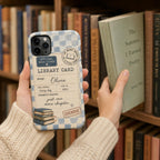 Library Card Phone Case, Personalized Book Lover Case, Custom Reader Gift For Her