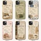 Library Card Phone Case, Personalized Book Lover Case, Custom Reader Gift For Her