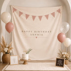 Personalized Linen Birthday Backdrop – product photo 6