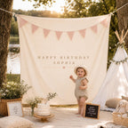 Personalized Linen Birthday Backdrop – product photo 8