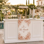 Personalized Wedding Bar Sign, Floral Satin Fabric Banner – product photo 5