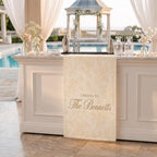 Personalized Wedding Bar Sign, Floral Satin Fabric Banner – product photo 9