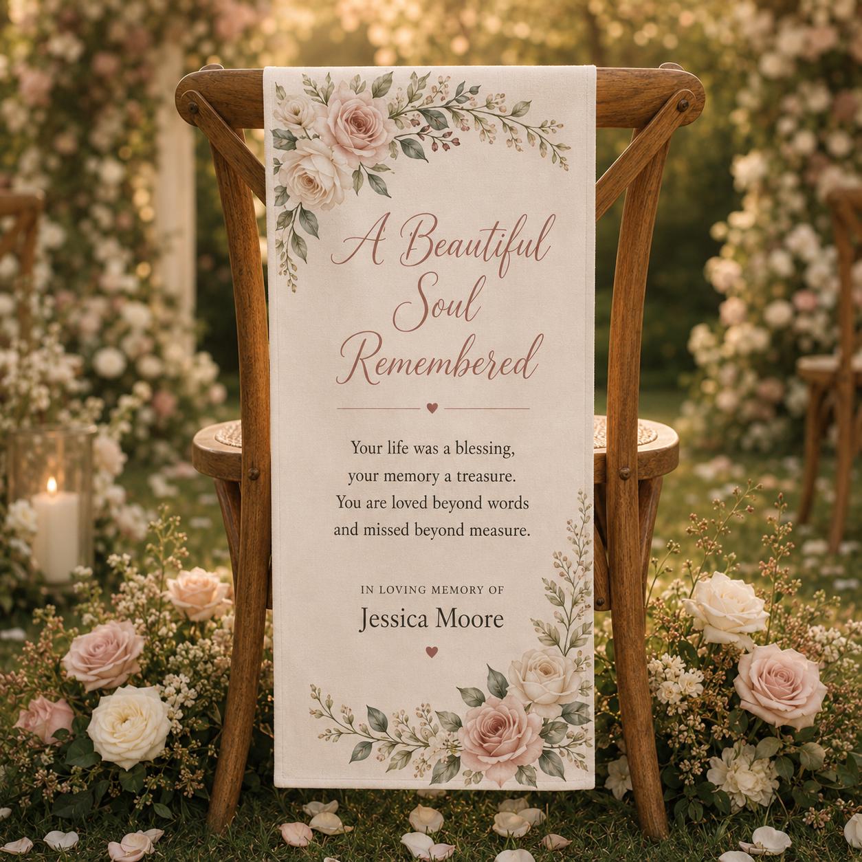 Wedding Memorial Fabric Banner, In Loving Memory Sign, Reserved Seat Decor - product image 7