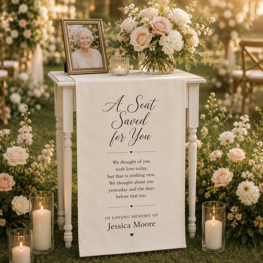 Wedding Memorial Fabric Banner, In Loving Memory Sign, Reserved Seat Decor - product image 10