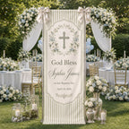 Personalized Baptism Fabric Banner – main product view