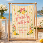 Retirement Linen Tapestry, Personalized Retired And Thriving Banner – product photo 4