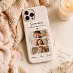 Personalized Grandma Photo Collage Phone Case, Custom Grandkids Picture Gift