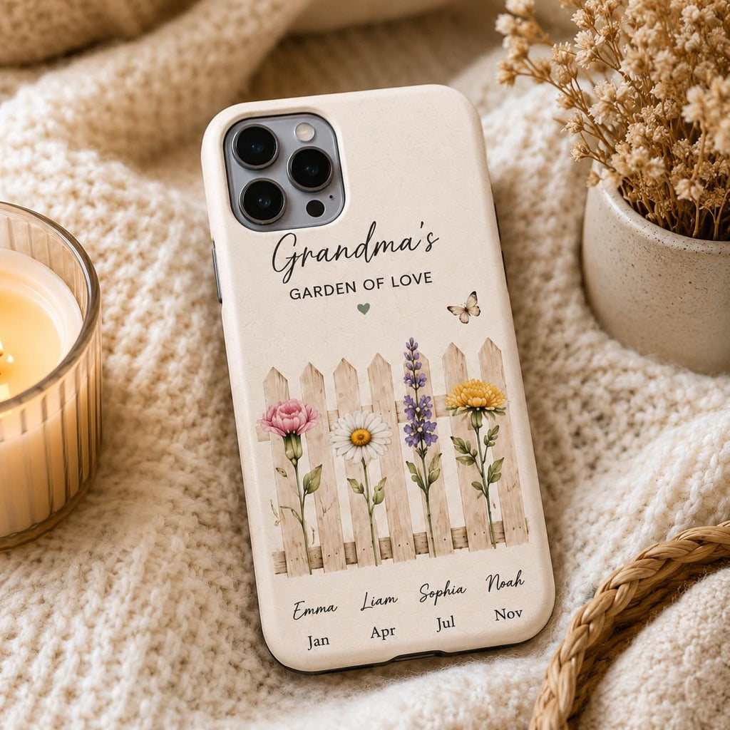 Personalized Grandma Photo Collage Phone Case, Grandkids Picture Gift