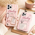 Personalized Nurse Phone Case, Custom Name RN Case, Pink Coquette Nursing Student Gift