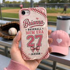 Personalized Softball Mom Phone Case, Custom Sports Mama Name Number