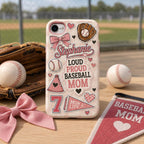 Personalized Softball Mom Phone Case, Custom Sports Mama Name Number