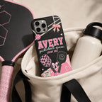 Personalized Pickleball Phone Case, Custom Name Tough Case, Court Era Queen