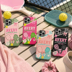 Personalized Pickleball Phone Case, Custom Name Tough Case, Court Era Queen