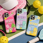 Personalized Pickleball Phone Case, Custom Name Tough Case, Court Era Queen
