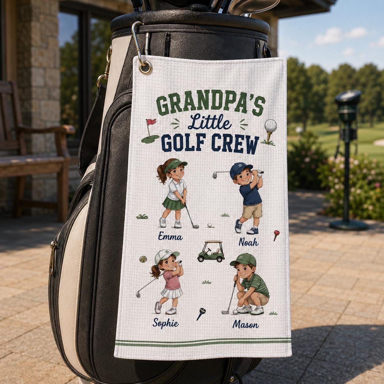 Grandpa’s Little Golf Crew Towel, Personalized Grandkids Golf Bag Towel, Custom Golfer Gift - product image 7