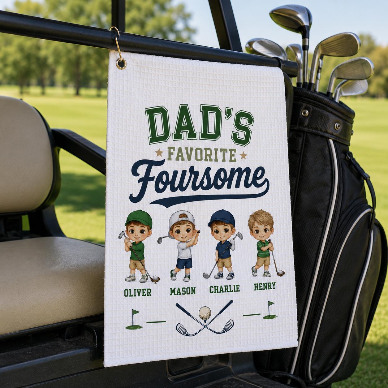 Dad’s Favorite Foursome Golf Towel, Personalized Kids Golf Bag Towel, Custom Father’s Day Golfer Gift - product image 10