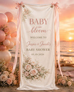 Floral Baby Shower Banner, Personalized Welcome Sign – product photo 4