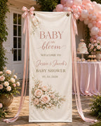 Floral Baby Shower Banner, Personalized Welcome Sign – product photo 6