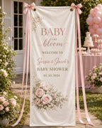 Floral Baby Shower Banner, Personalized Welcome Sign – product photo 8