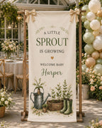 Personalized Garden Baby Shower Fabric Banner – product photo 4